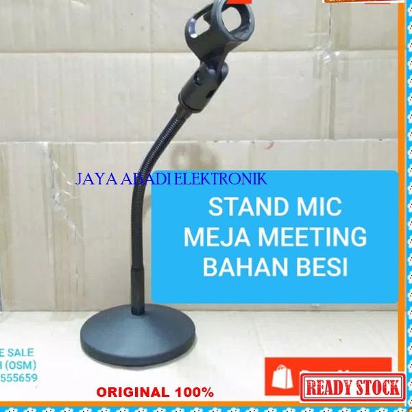 Hot - ORIGINAL Stand Mic Meja full besi flexsible standing Ori mimbar podium holder mik table karaok