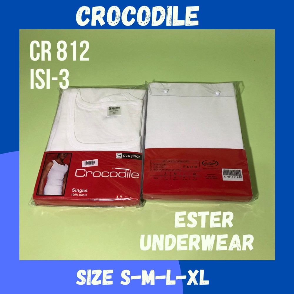 Kaos Singlet Pria CROCODILE CR 812P PUTIH ISI-3PCS