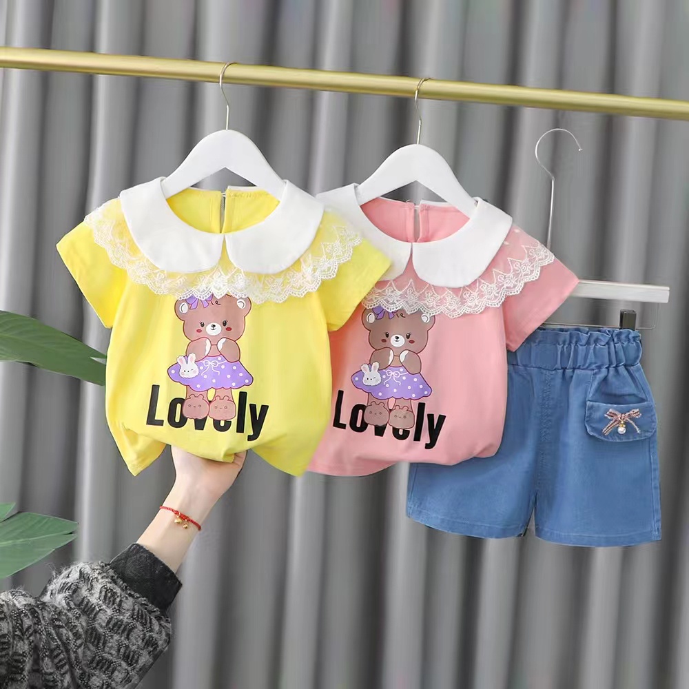 Setelan Anak Perempuan Import  Celana Jeans/Setelan celana pendek anak cewek import