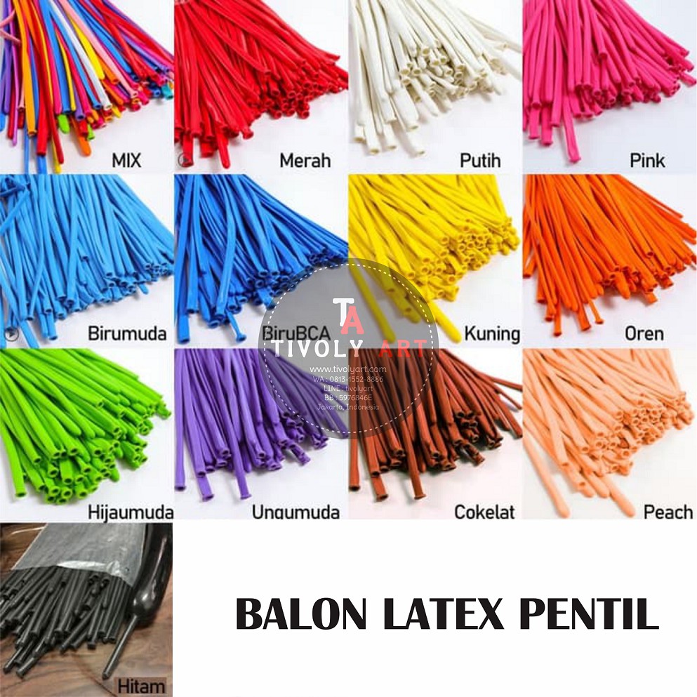 Balon Pentil / Balon Latex Pentil / Balon Cacing / Balon Twist
