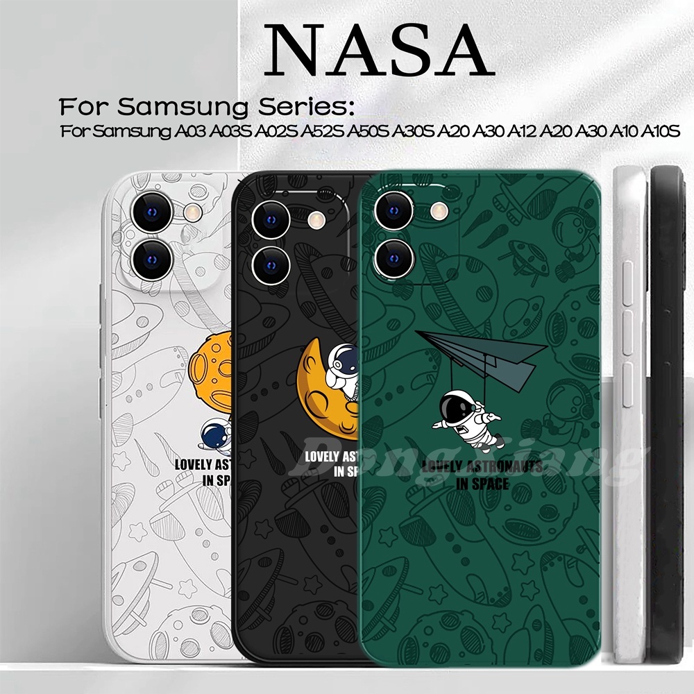 Casing Samsung A24 A03 A03S A02S A21S A12 A11 A10 A20 A30 A50 A30S M12 M11 A52 A52S Astronot Dalam Ruang Silicone Case DGX