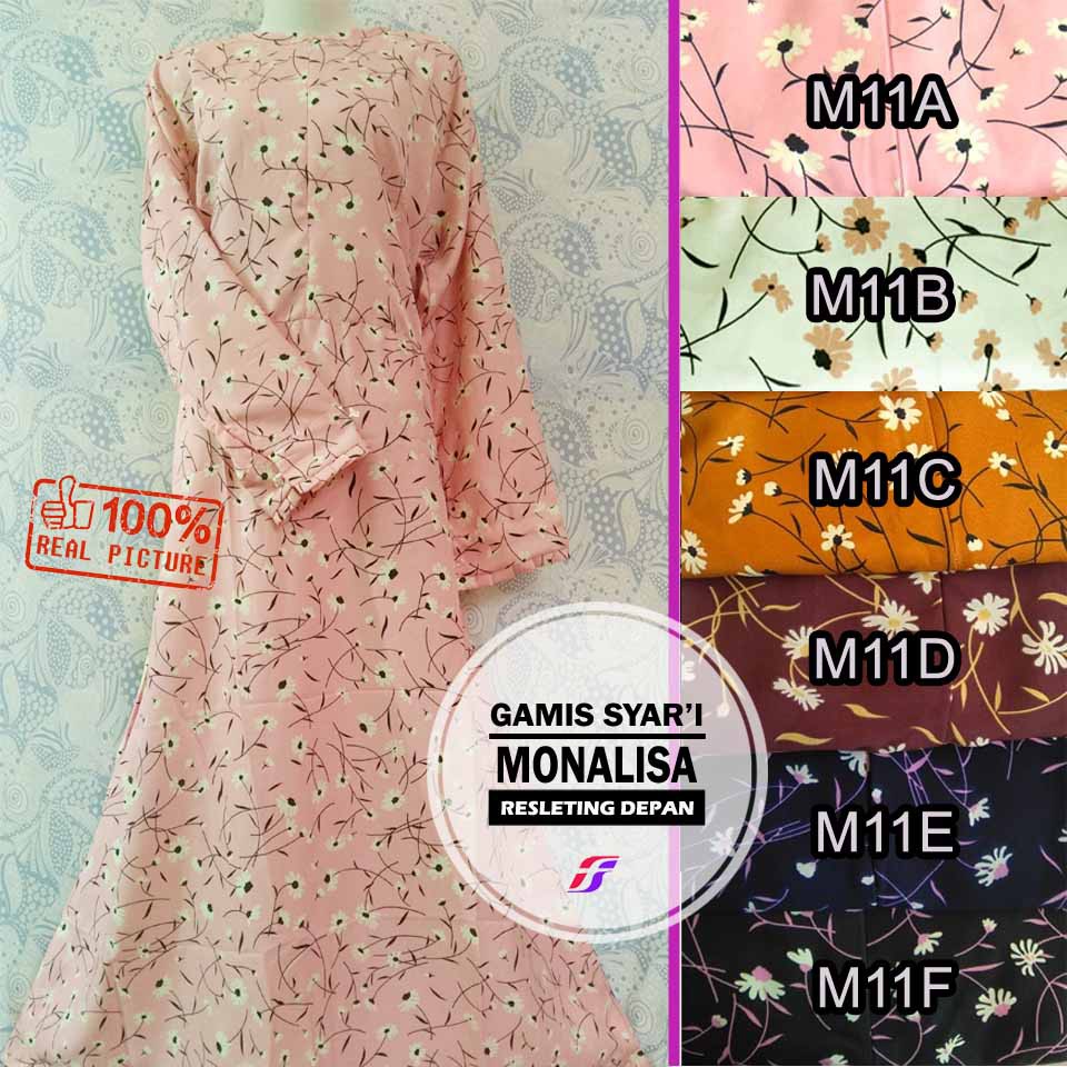 [Bayar Ditempat] Gamis Monalisa / Gamis Syari / Gamis katun jepang / Gamis jersey