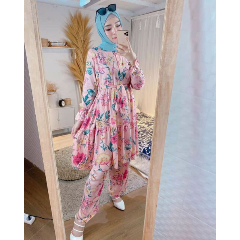 (BAYAR DITEMPAT)  ASOKA / VIRAYA DAILY SET | PIYAMA SETELAN  SETCEL RAYON ONESET ( A10 )