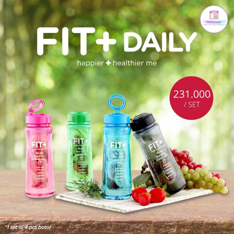 Fit + Daily 700ml | Botol minum buah atau jus infused water food grade | botol aman BPA FREE