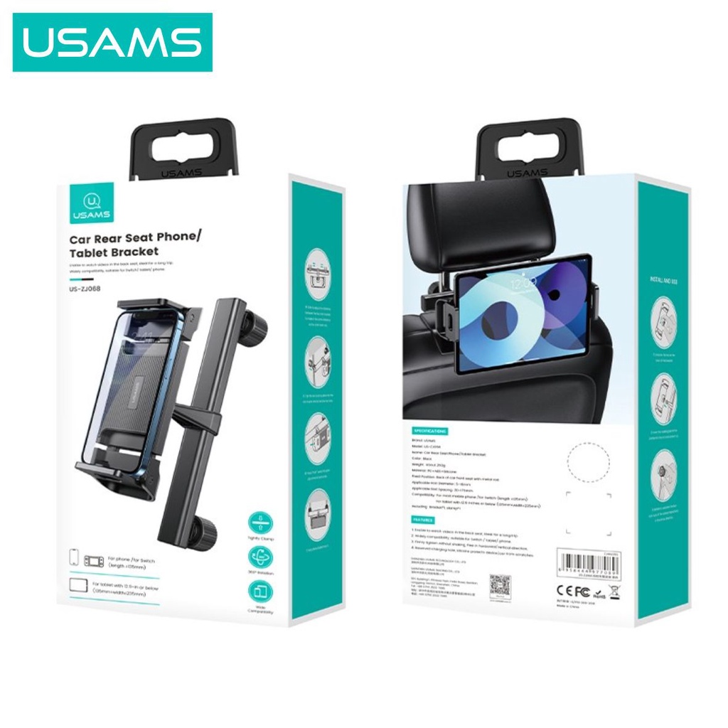 USAMS ZJ068 Car Headrest Holder Phone Tablet Bracket