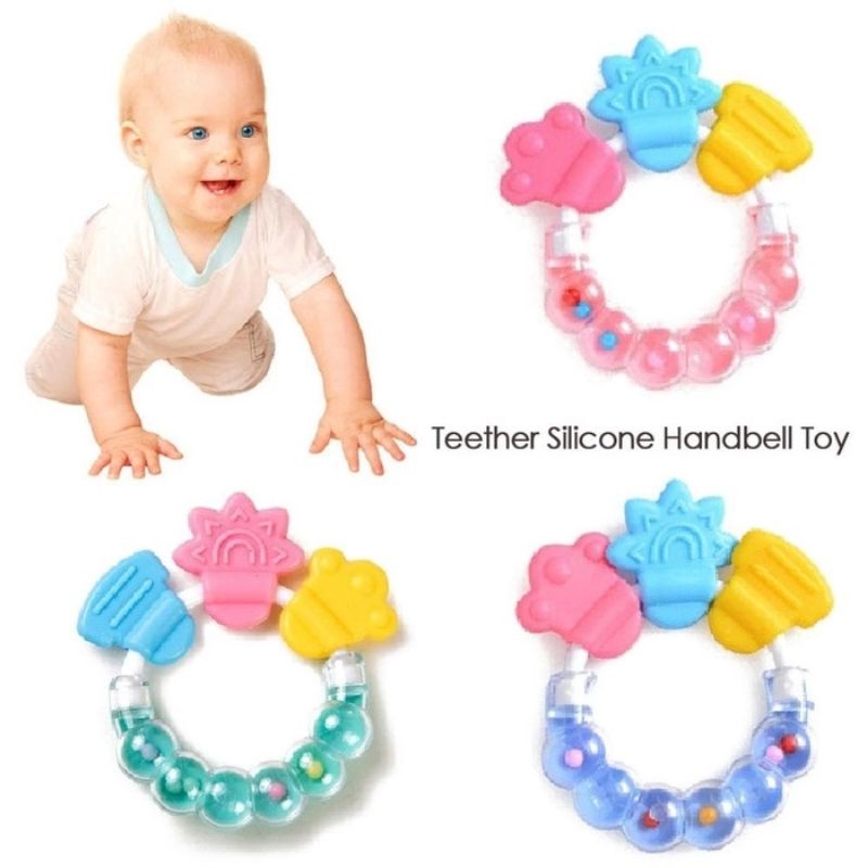 S5 Teether Kerincing Mainan Bayi | Gigitan Teter Tether Teeter Teeter Balita | Silikon Silicon Lunak