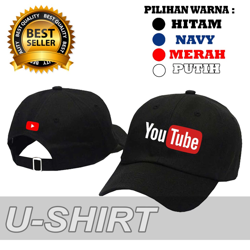 BERKUALITAS  Topi Baseball YOUTUBE YOUTUBERS BISA DI KASIH NAMA CHANEL KAMU MURAH TERBARU DISTRO U-S