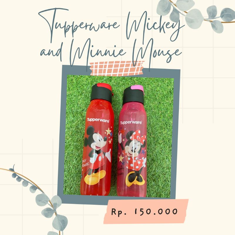 Botol Minum Tupperware Mickey and Minnie
