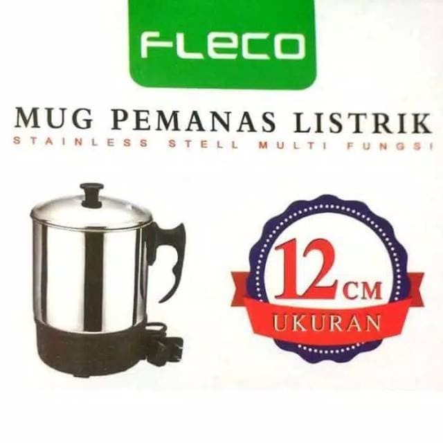 COD MUG TEKO Listrik / elektrik Pemanas Air 12 cm FLECO Stainless//MUG PEMANAS AIR FLECO UKURAN 12 CM