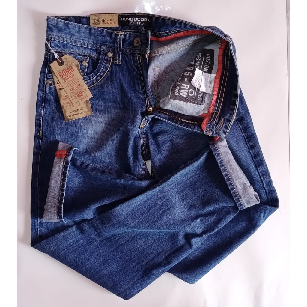BM-STORE 46 / CELANA PANJANG BOMBOGIE PRIA PREMIUM / CELANA PANJANG BOMBOGIE 2705 RAW DENIM TERMURAH