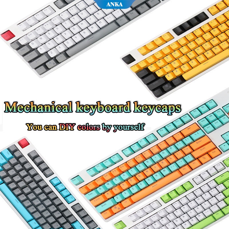 Backlit Mekanik Keyboard Keycap Cherry KOTAK Teh Hijau Hitam Merah Sumbu Warna Campuran Kepribadian DIY Gaming Keyboard Cap Cocok untuk Biasa 61/87/104/108 Kunci