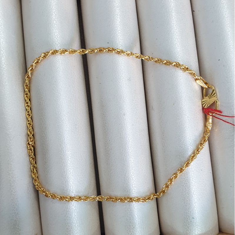 Gelang Swarovski Wanita Tali Hati Kotak Korea Perhiasan Emas Asli