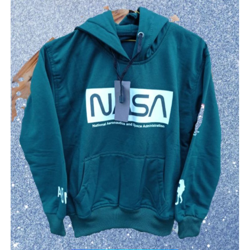 new nasa hijau sweater hoodie jaket anak 5-12thn