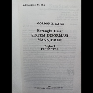 Jual Buku - Kerangka Dasar Sistem Informasi Manajemen (Gordon B Davis ...