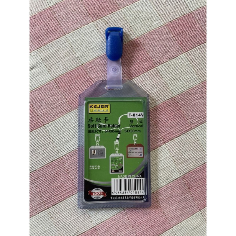 

Name tag holder id card single card plus penjepit jepit kerang biru terlaris