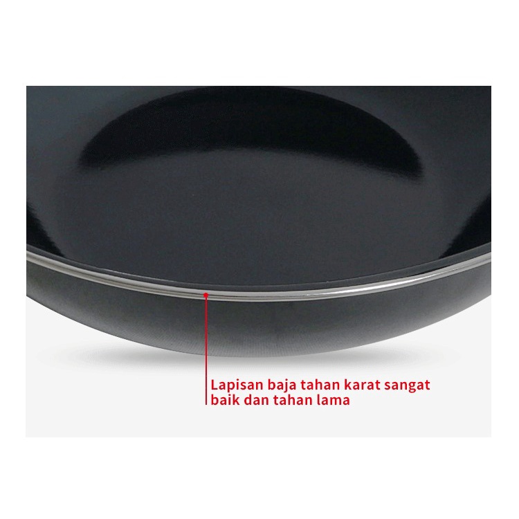 Wajan Enamel Anti Gores Wajan Penggorengan Anti Lengket High Quality Gagang Kuping GOSHOP88