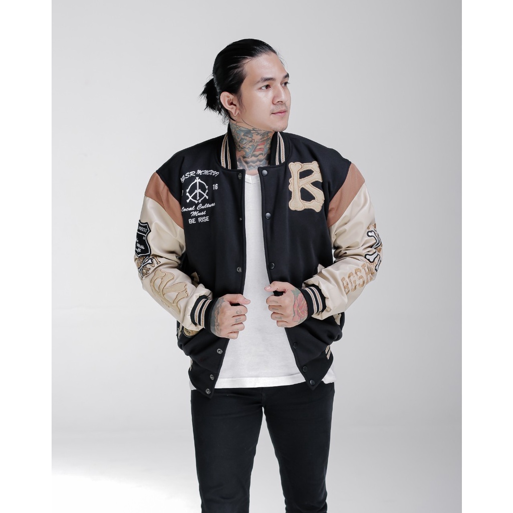 Varsity Pria BGSR Rugby X09 Baseball Unisex Cewek Cowok Original