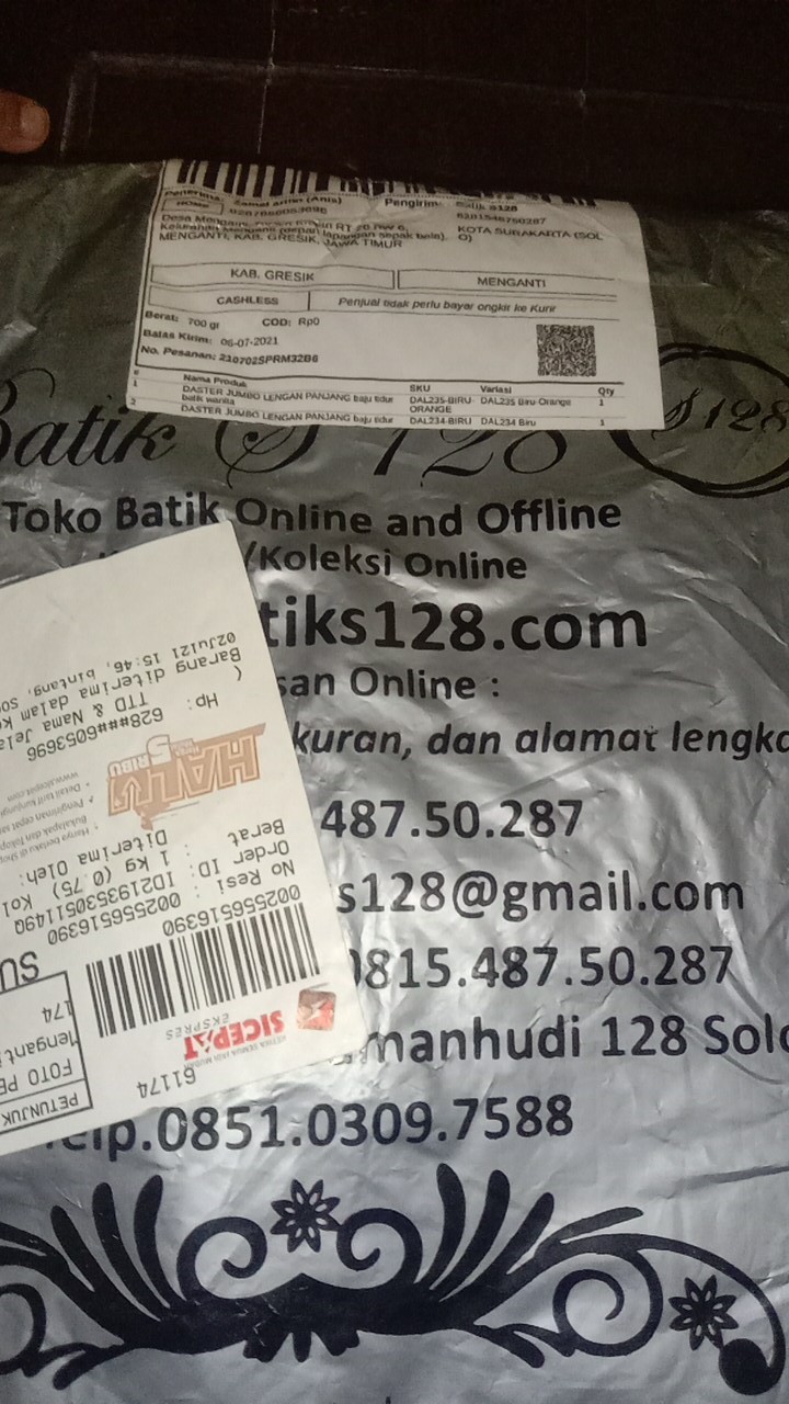 Daster Jumbo Lengan Panjang Baju Tidur Batik Wanita