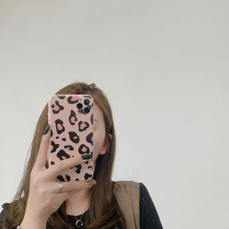 Bara | Iphone Case Silikon Tpu Motif Pink Leopard Untuk Iphone 11 11 Pro Max X Xr Xs Max 7 8 Plus Se 11 Pro 11 Pro Max 13 pro max 13 mini