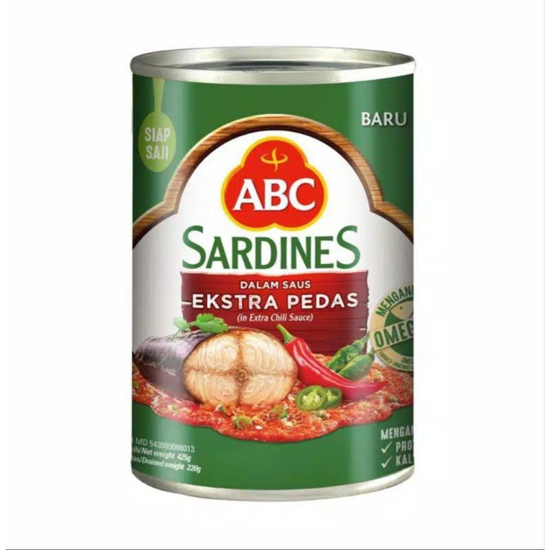 

ABC SARDEN EXTRA PEDAS / ABC SARDINES DALAM SAUS EXTRA PEDAS 425 GRAM