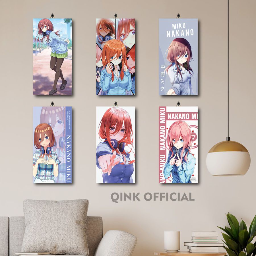 HIASAN KAMAR COWOK ANIME MIKU NAKANO WALLPAPER GOTOUBUN 15X30 JLQ6F/XFFKF/ DEKORASI DINDING BESAR MI