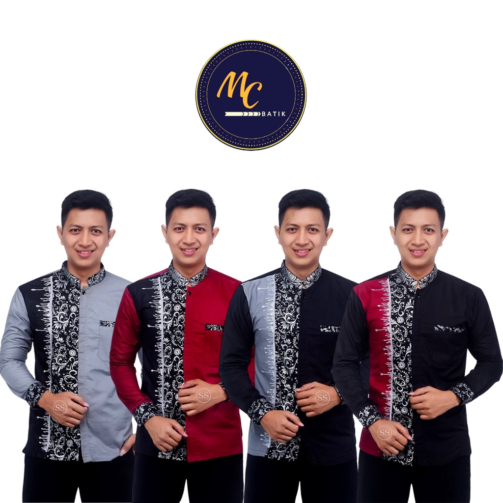 MCbatik Fashion Muslim | Baju Koko/Baju Muslim Lengan Panjang Premium Motif Gitar