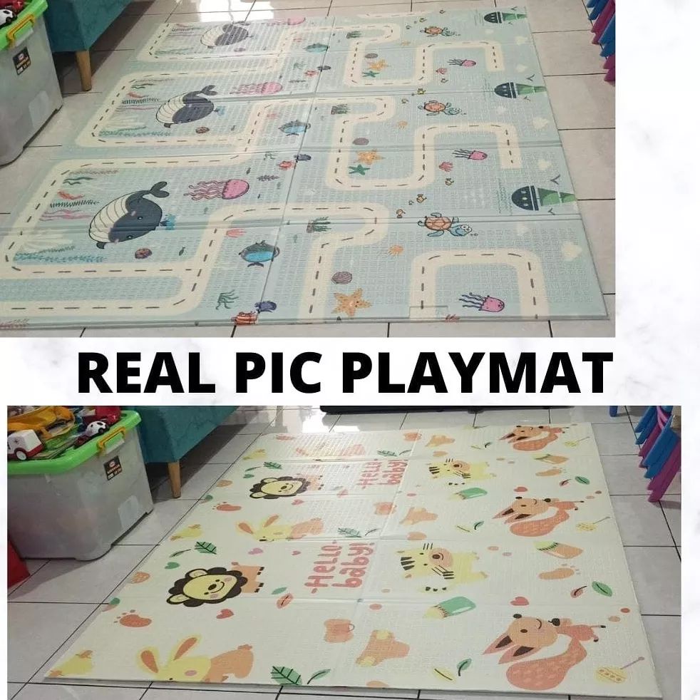 Matras Bayi Playmat Bayi Karpet Lipat Anak Bayi Tikar Lipat XPE MAT Double Side Tikar Lipat-5