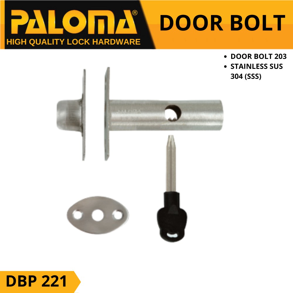 PALOMA DBP 221 DOOR BOLT GRENDEL KUNCI SLOT TAMBAHAN STAINLESS