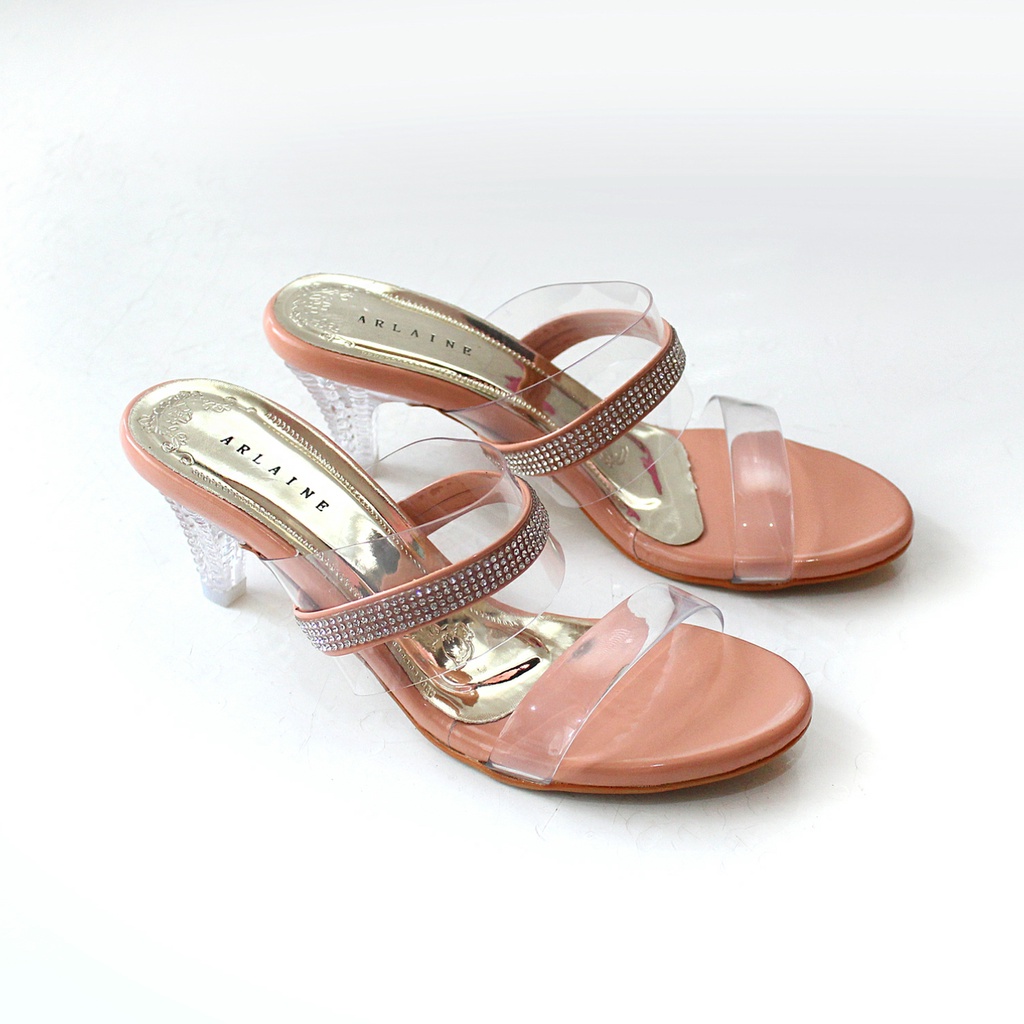 Arlaine- Eolin Sandal Heels Kaca Pesta Berlian