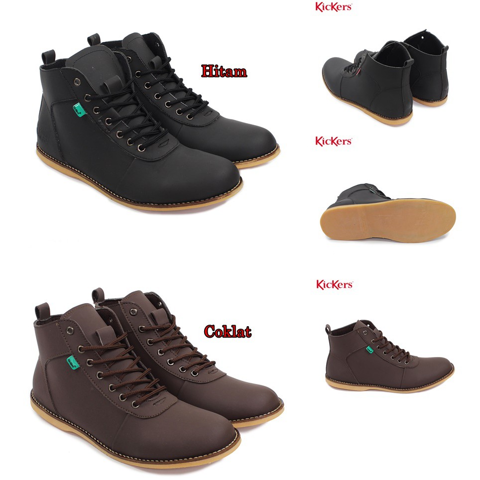 [BAYAR DI RUMAH] !! SEPATU PRIA SEMI FORMAL SEPATU SANTAI MURAH KICKERS BANDIT HITAM-COKLAT