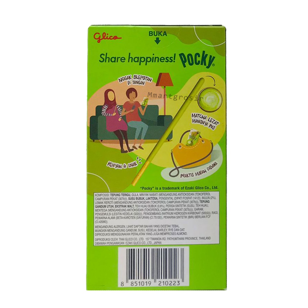 POCKY MATCHA GREEN TEA FLAVOUR/BISKUIT KRIM RASA TEH HIJAU 33g