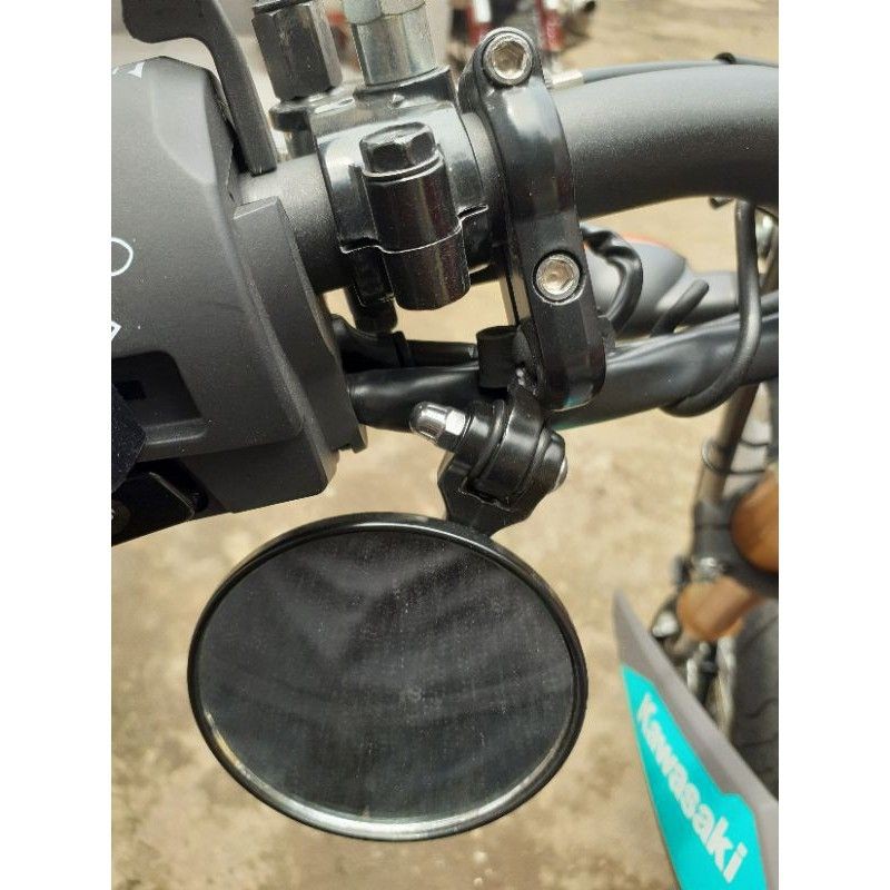 Spion Motor Bulat Jepit Stang Spion Kaca Bening supermoto Vnd Trail Model CROSS KLX-CRF 150-WR 155