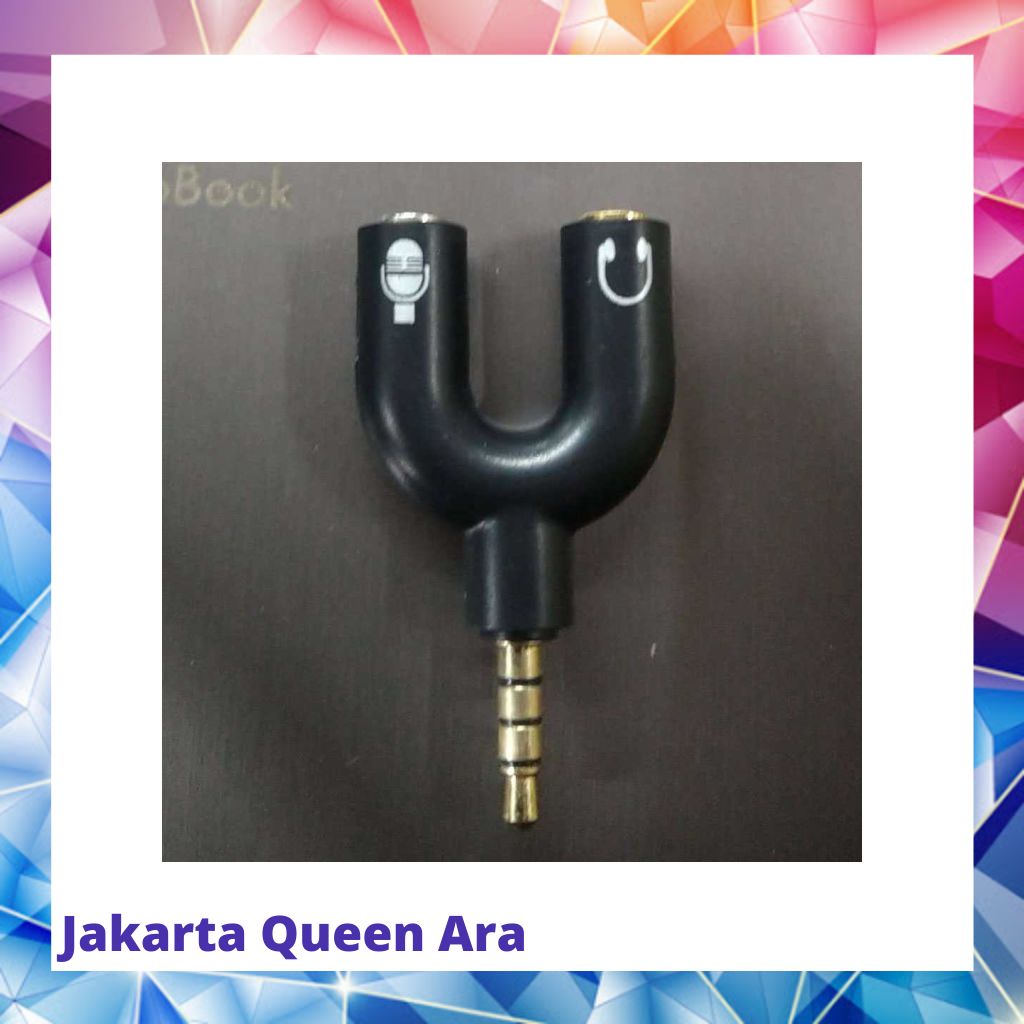 TaffSTUDIO Splitter Audio Shape U 3.5mm ke Headphone &amp; Mic - K065