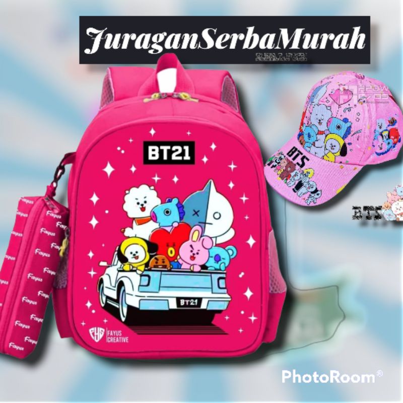 Tas Ransel Sekolah Anak Perempuan TK SD Karakter Bt21 Murah