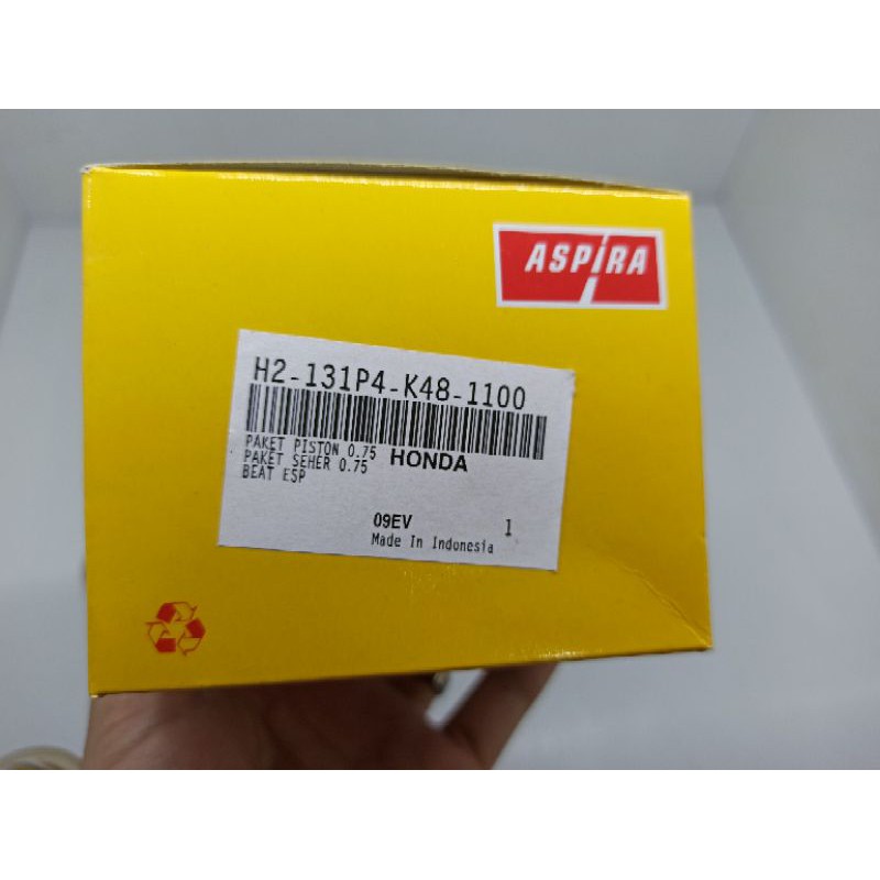 PAKET SEHER PISTON KIT SET HONDA BEAT ESP FI OVERSIZE 0.25 0.50 0.70 100 ASPIRA K48-Oversize 0.75