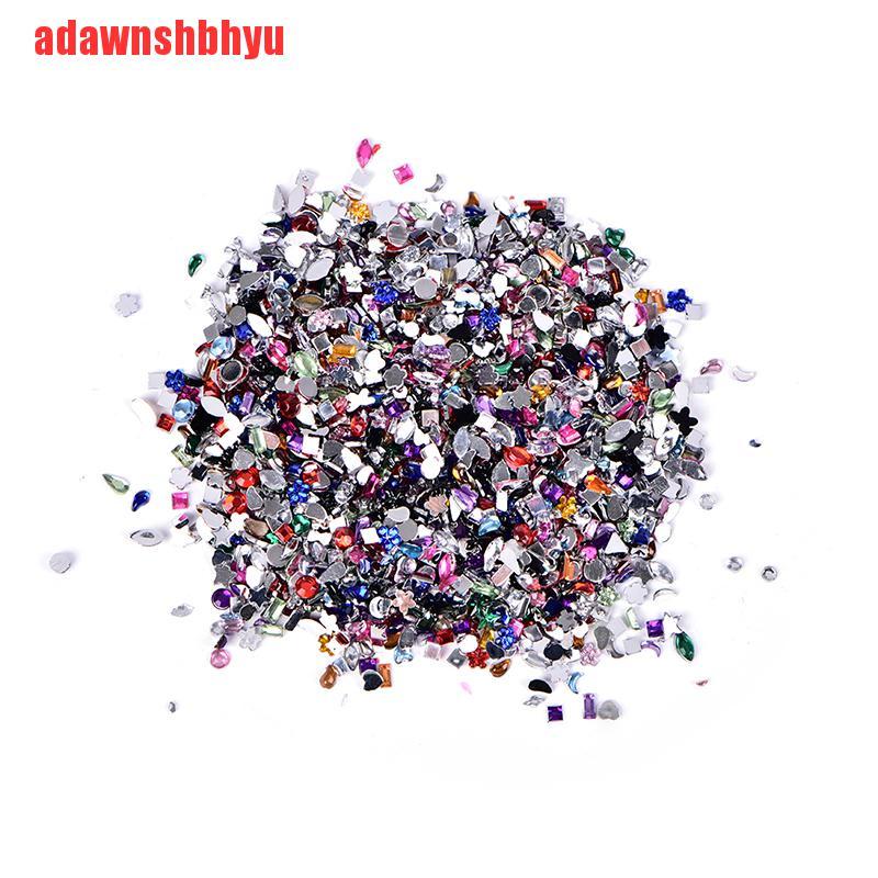 (Adawnshbhyu) 2000pcs Berlian Imitasi Akrilik 3d Untuk Dekorasi Nail Art Diy