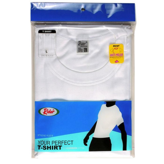 Kaos Oblong dalaman pria | Tshirt RIDER O-Neck R223BP bahan katun