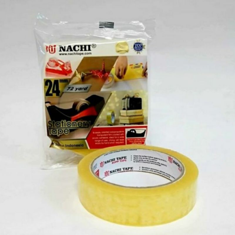 Isolasi / Lakban / Cellotape/ Selotip Nachi 24mm x 72 Yard per pc