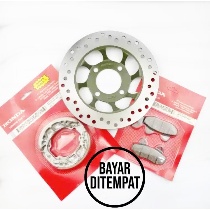 kampas rem sepaket + Piringan Cakram Depan Supra x 125 KPH
