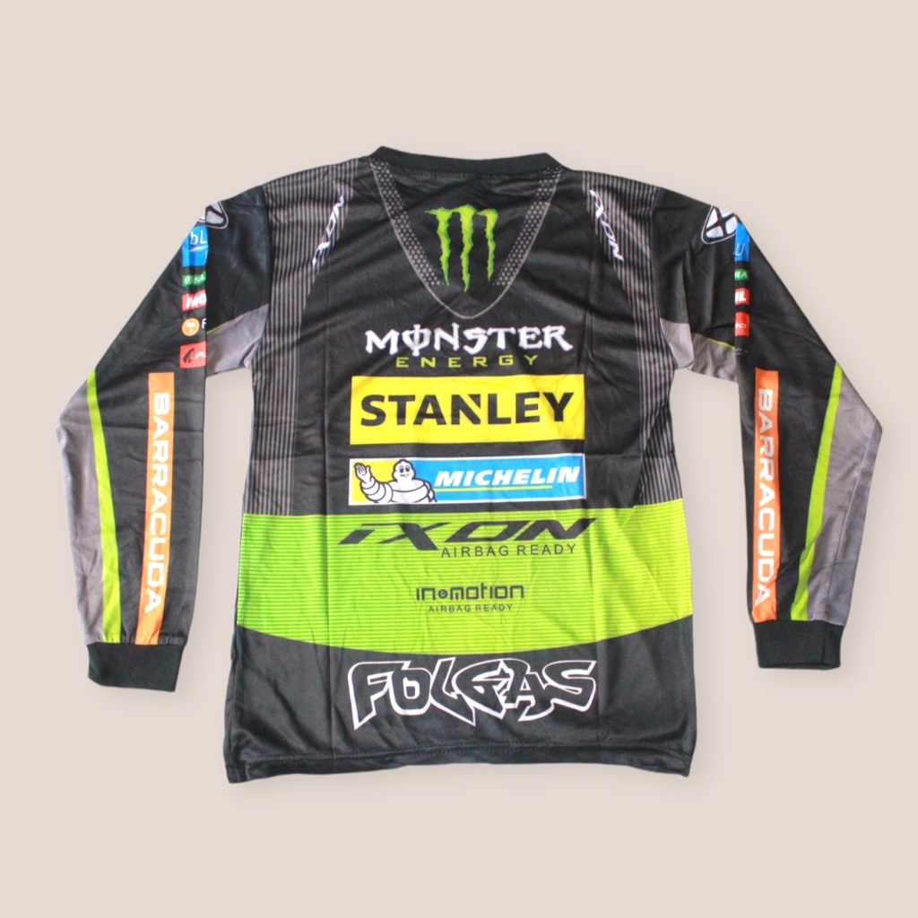 jesey yamaha anak/jersey atasan baju yamaha monster energy lengan panjang size tanggung