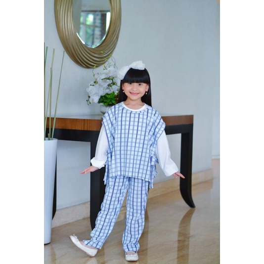 MOMOGI-SETELAN ROMPI 3 IN 1 MOTIF KOTAK / Usia 5-11thn