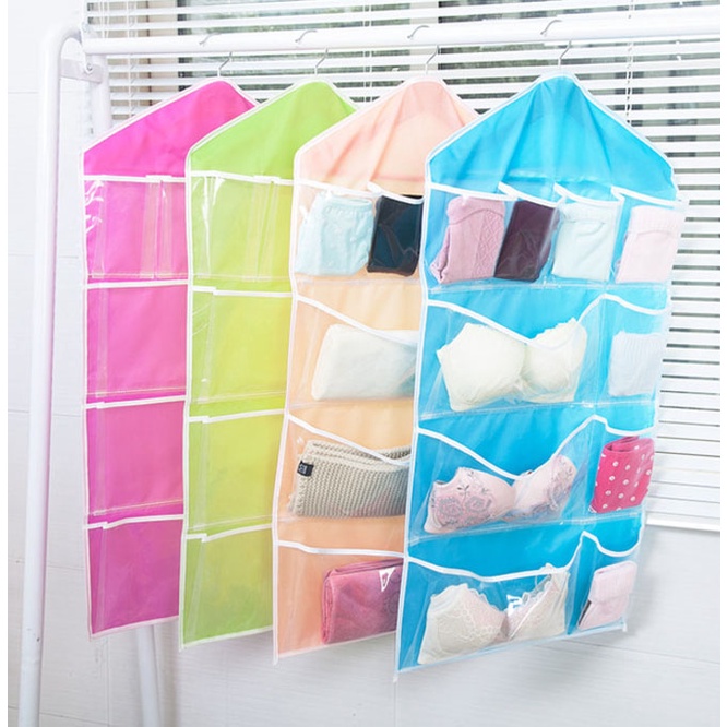 Storage Gantung 16 Kantong Hanger Organizer Sebaguna Pouch Korean