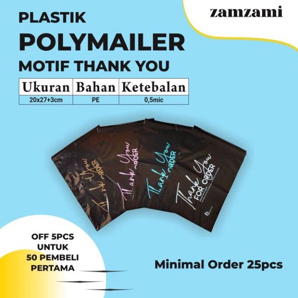 

Plastik Polymailer motif Thank you 20x30