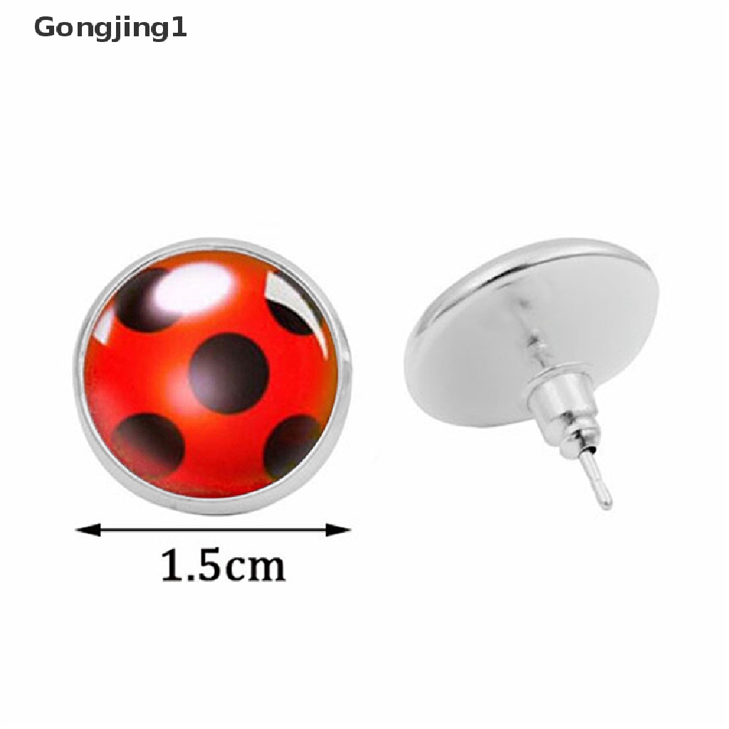 Gongjing1 Anting Tusuk Gantung Wanita Desain Ladybug Lucu Untuk Pesta / Hadiah