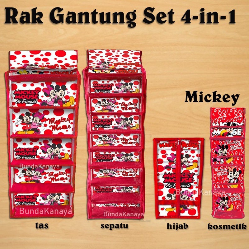 Rak Gantung Set 4in1 Tas+Sepatu+Hijab+Kosmetik