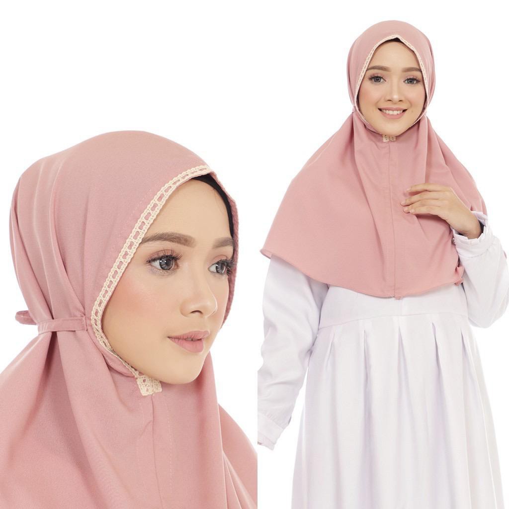 1KG BISA 12PCS | AINA JILBAB BERGO RENDA MARYAM JILBAB INSTAN ALAZHAR-1