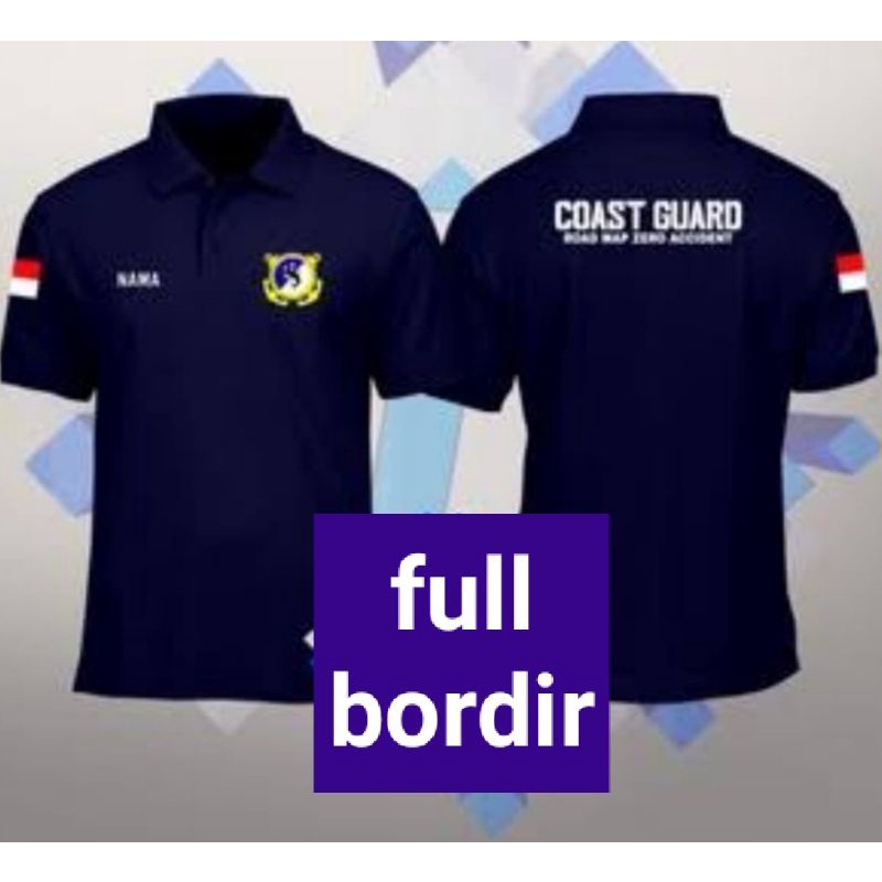 Kaos coast guard full bordir kaos polo coast guard polo shirt coast guard kaos kerah Coast guard baj