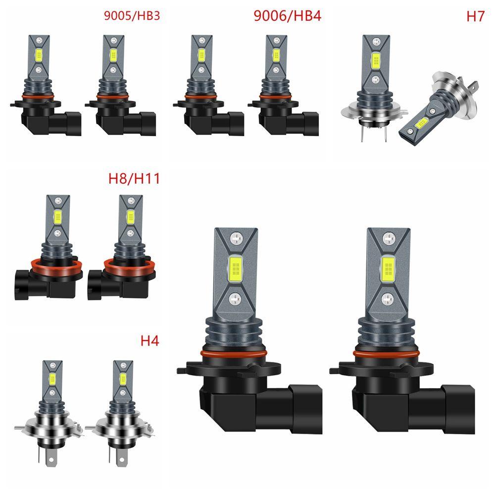 Populer Lampu Kabut Mobil 2Pcs Hi/Low Kit Beam LED Super Terang H8 H7 H11 H4 9005 9006 DRL