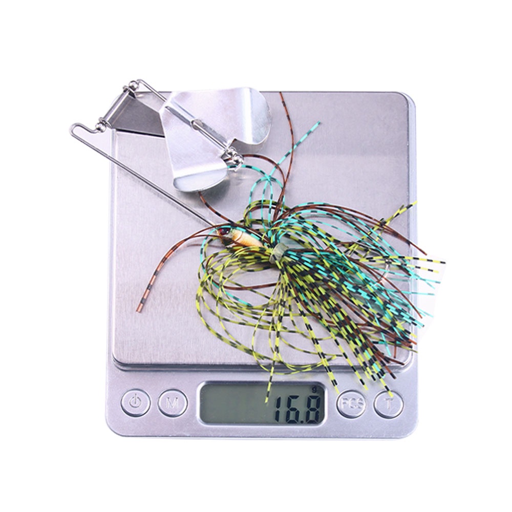 HENGJIA 1Pcs Umpan Pancing Spinner Bait Metal silver Reflektor Ganda Buzzbait Spoon Fishing Lures Ikan Bait Fishing Tackle 16.8g