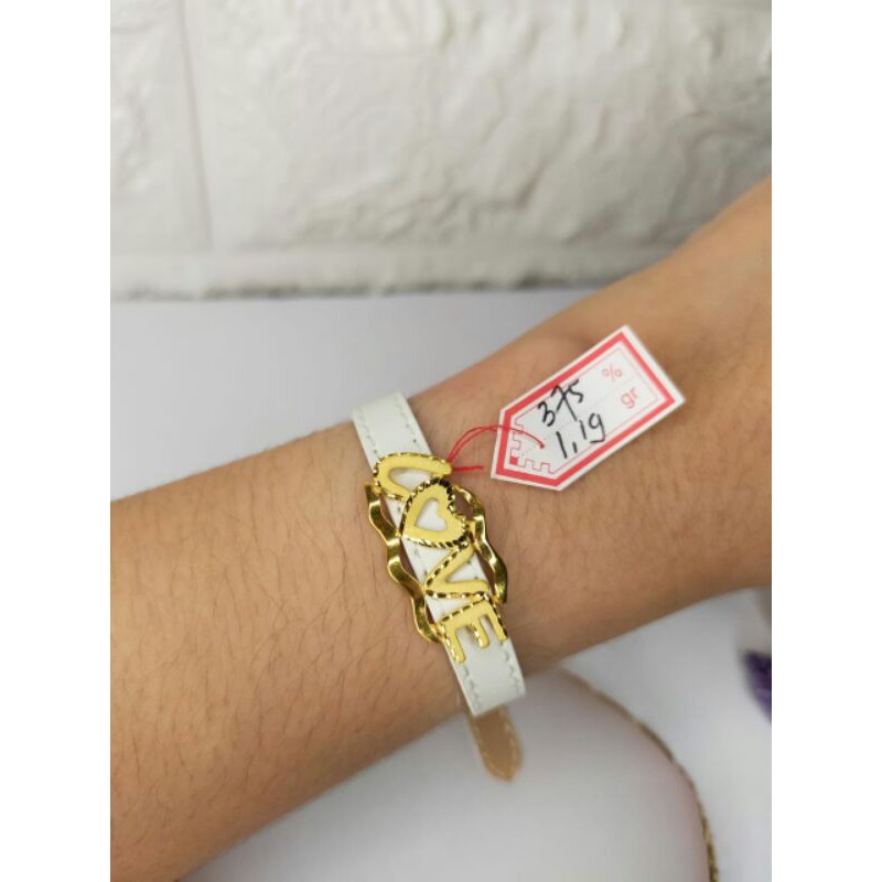 GELANG TITANIUM CHARM SLOBOK EMAS ASLI KADAR 375